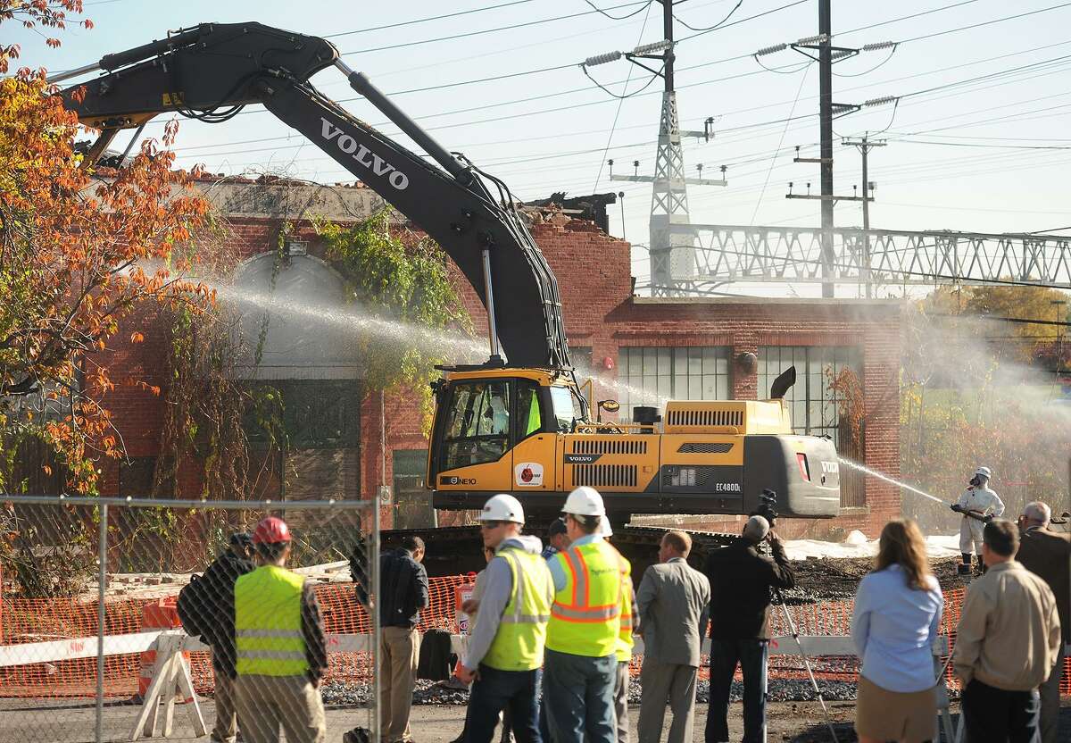 Demolition begins on the former Contract Plating site at 540 Longbrook Avenue in Stratford, Conn. on Thursday, October 29, 2015.
