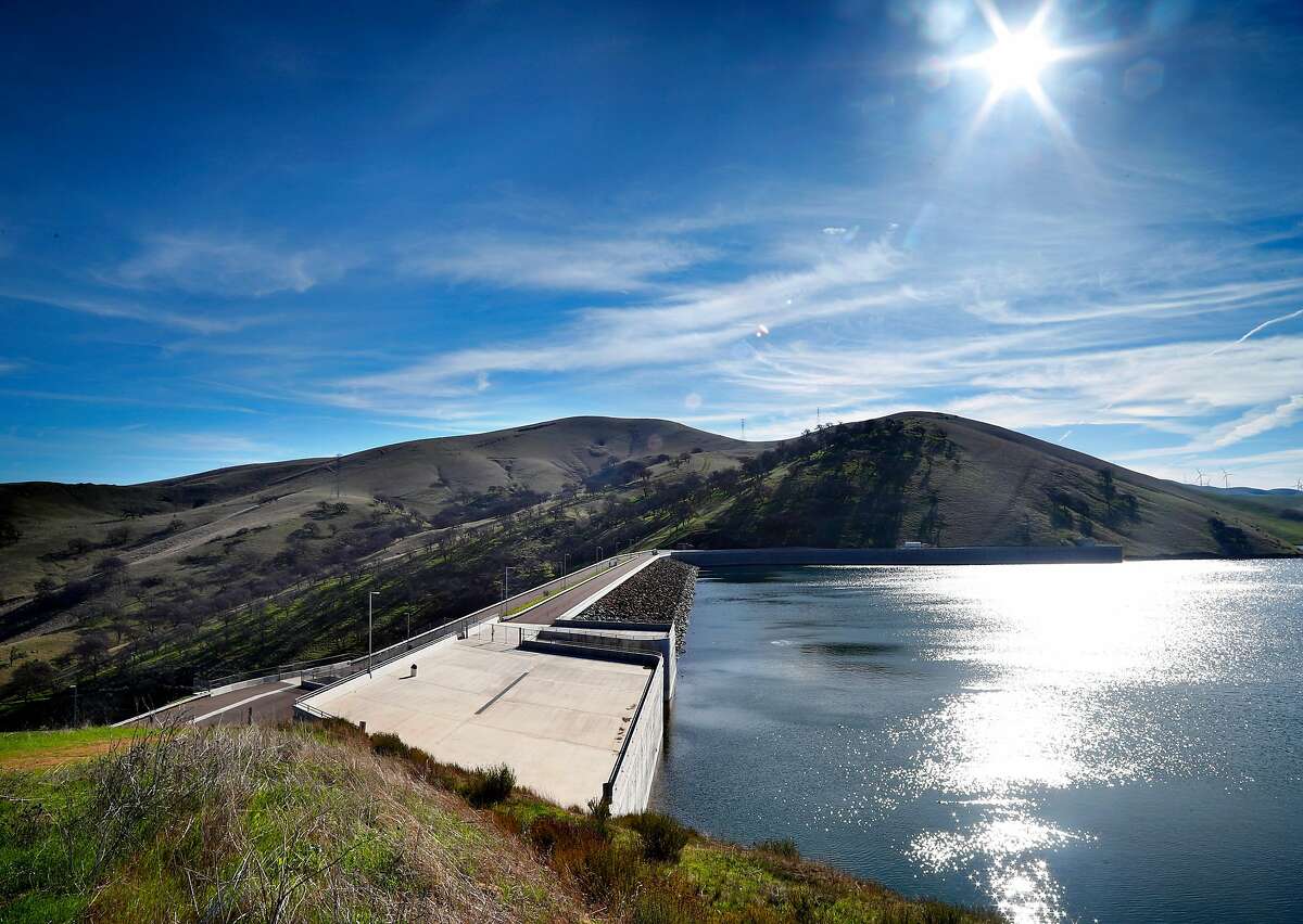 The dam at Los Vaqueros Reservoir in Brentwood, Calif., on Friday Feb. 2, 2018. More than a dozen local water agencies are trying to tap a windfall of state funds to expand Los Vaqueros Reservoir into a regional giant that serves San Francisco and Silicon Valley.