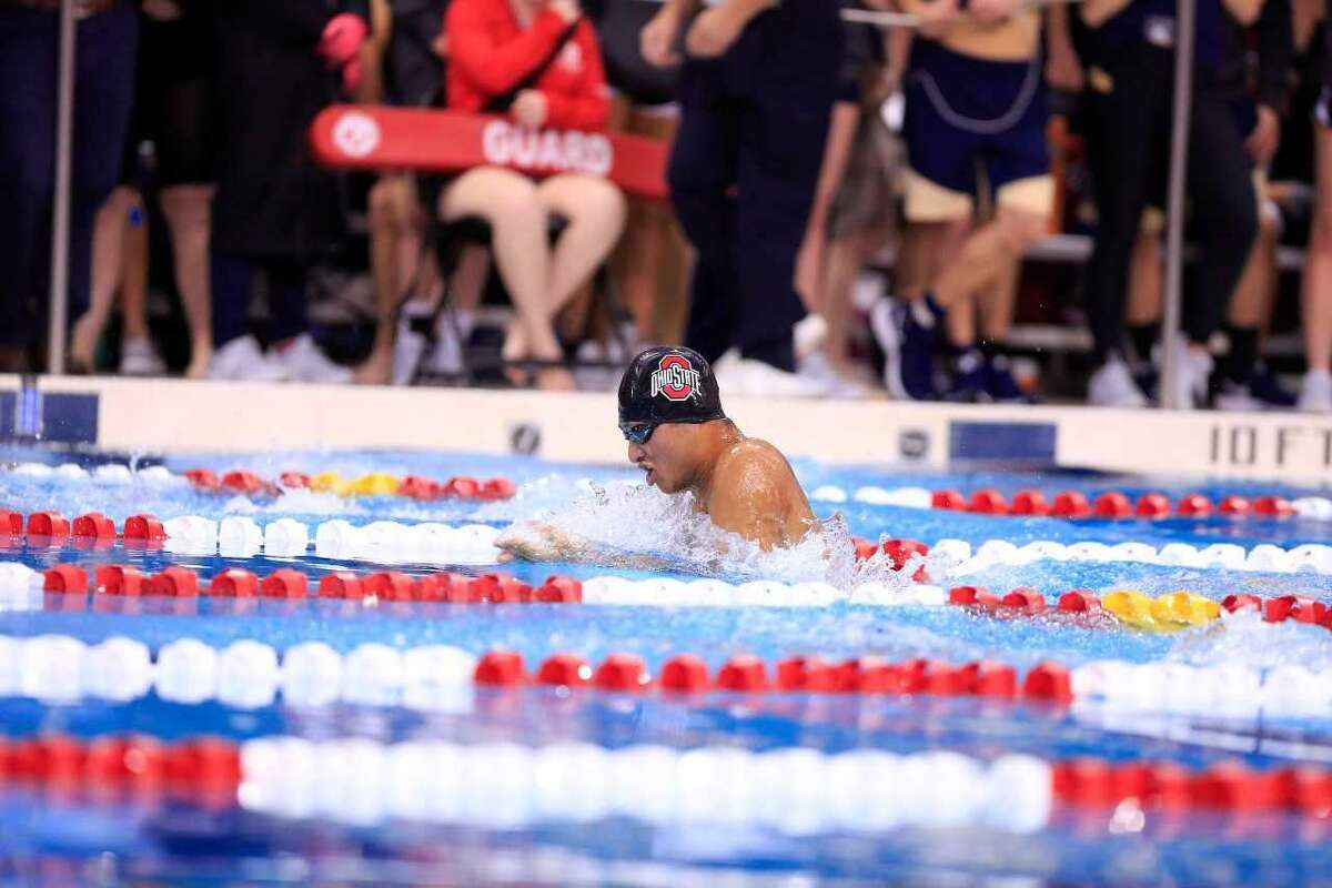 Alex Jahan, a member of the Greenwich High School boys’ 2016 FCIAC, Class LL and State Open championship squads, is turning in a solid season at Ohio State University. Jahan had a third-place finish in the 100-yard breaststroke (56.54) in the team’s meet against Ohio State on Jan. 18.