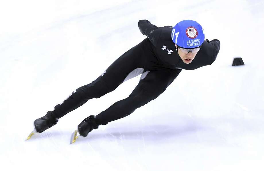 J.R. Celski skates in the Men's 500 Meter Semi Final during the 2018 U.S. Speedskating Short Track Olympic Team Trials at the Utah Olympic Oval on Dec. 16, 2017 in Salt Lake City, Utah. Photo: Harry How / Getty Images / 2017 Getty Images