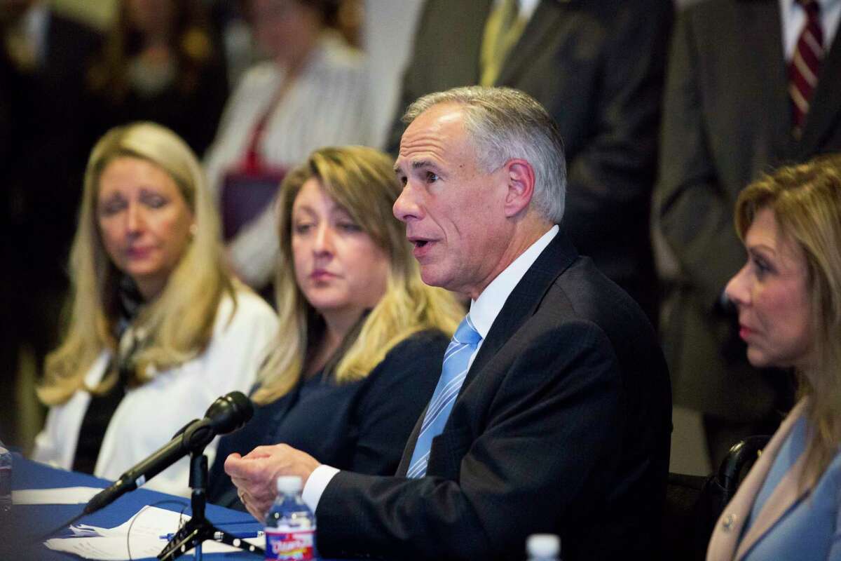 Accompanied by The Children's Assessment Center Executive Director, Elaine Stolte and Toni McKinley, a sex trafficking survivor, Texas Gov. Greg Abbott proposes a new initiative to fight sex trafficking and sexual harassment, Tuesday, Feb. 6, 2018, in Houston. >> See which Houston neighborhoods have the highest concentration of sex offenders... 