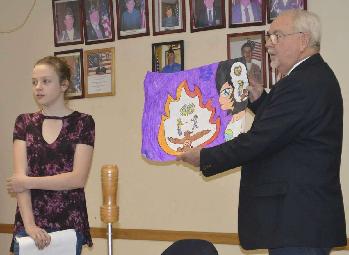 Keira Sosbe, a sixth grader at Schaghticoke Middle School in New Milford, was named winner of the local 2017 Peace Poster contest sponsored by the Lions Club.