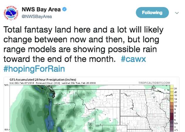 Potential for rain in San Francisco Bay Area forecast