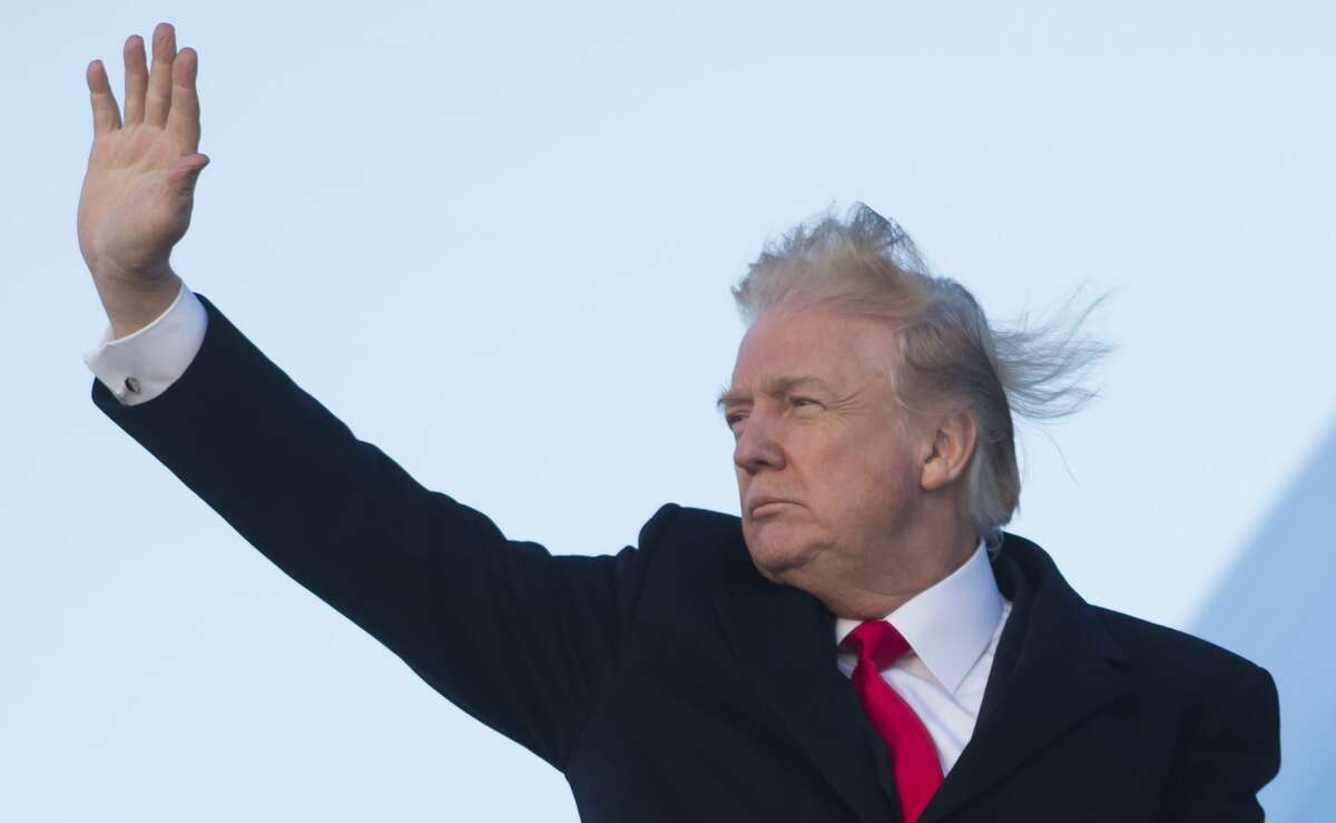 Strange video of Donald Trump's gravity-defying hair goes viral
