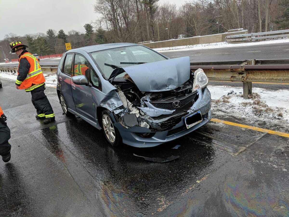 Westport firefighters responded to a car accident near exit 42 on the Merritt Parkway around 11a.m on Feb. 7.