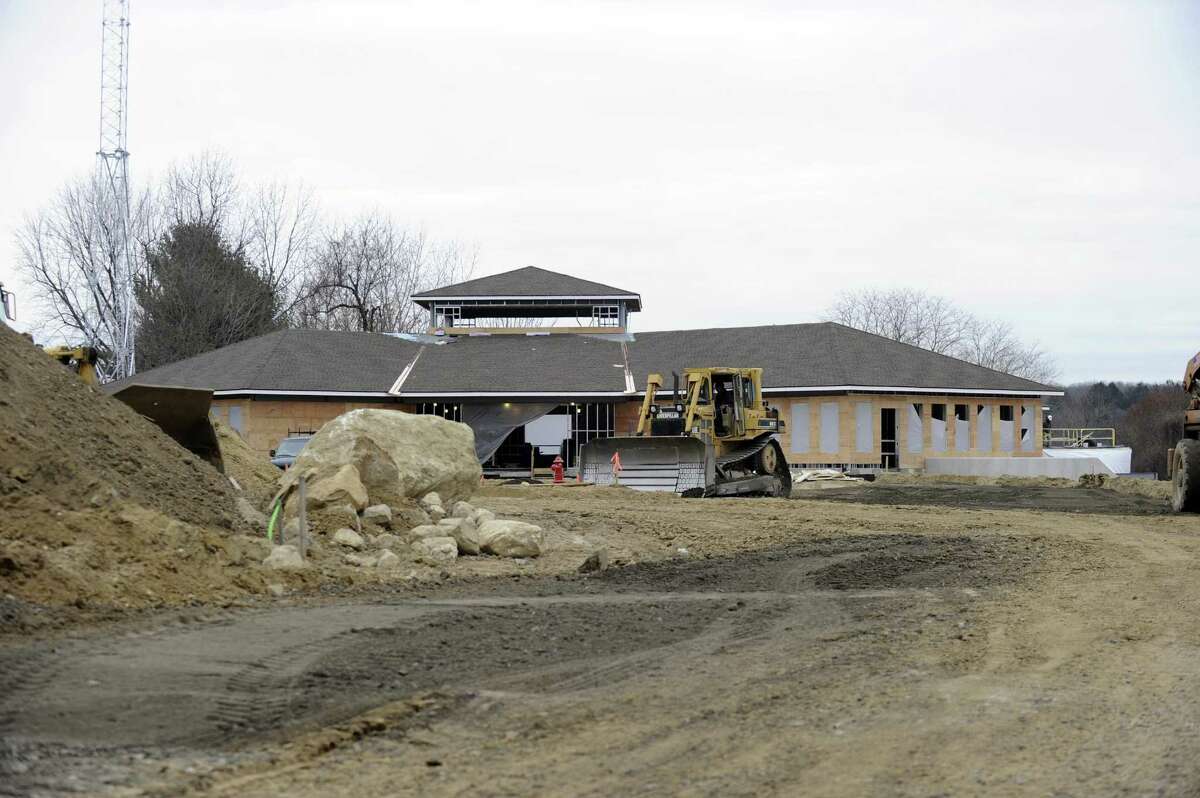 Front view of the new Bethel police station under construction, Friday, Dec. 22, 2017.