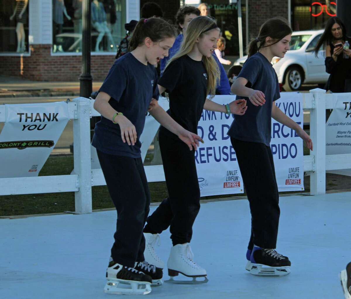 Warm weather and a synthetic ice rink drew crowds to Sherman Green last February.