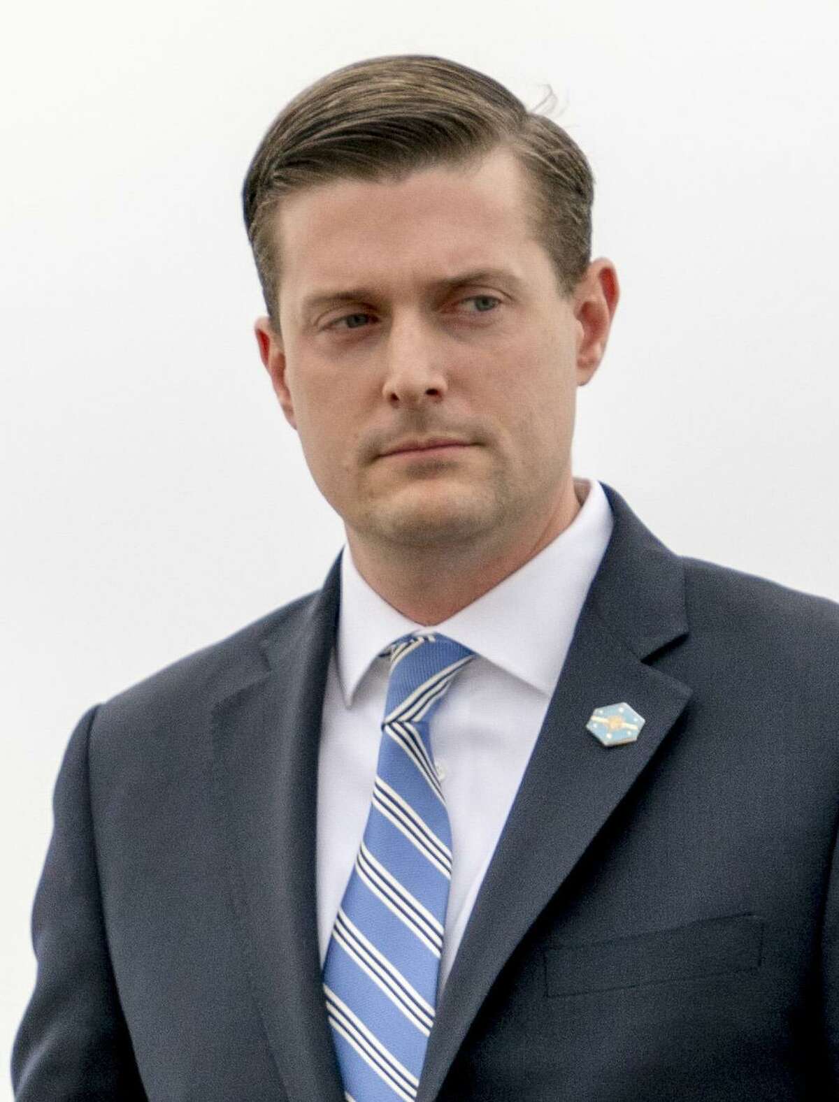 White House Staff Secretary Rob Porter. Porter resign his position after a news account that quoted his two ex-wives accusing him of physical abuse during the course of their marriages.