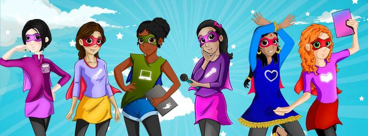 The Super Chikis are (left to right): Veronica, Ana, Esperanza, Samantha, Indira and Daniela. Created by Luz Andrea Diaz, each girl has her own special super power and is inspired by a member of Diaz’s family.