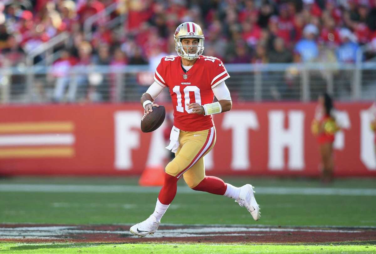 Los Angeles, CA. 13th Oct, 2019. San Francisco 49ers quarterback Jimmy  Garoppolo #10 after the NFL game between San Francisco 49ers vs Los Angeles  Rams at the Los Angeles Memorial Coliseum in