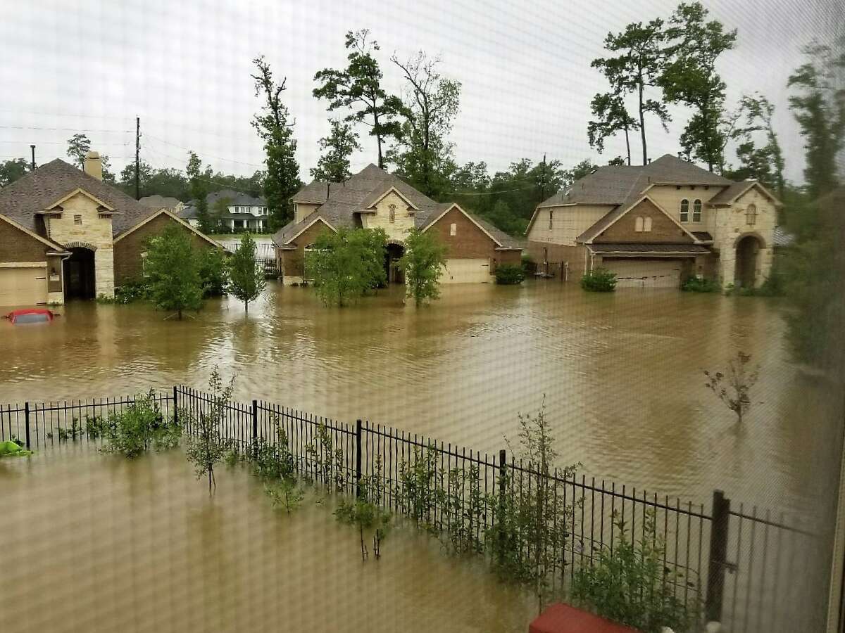Flooding in The Woodlands during Hurricane Harvey as seen from the second story of the home of Stanley Okazaki, the founder of the group Stop The Flooding In MUD 386. More than 300 homes were flooded in the Timarron and Timarron Lakes area during Harvey.