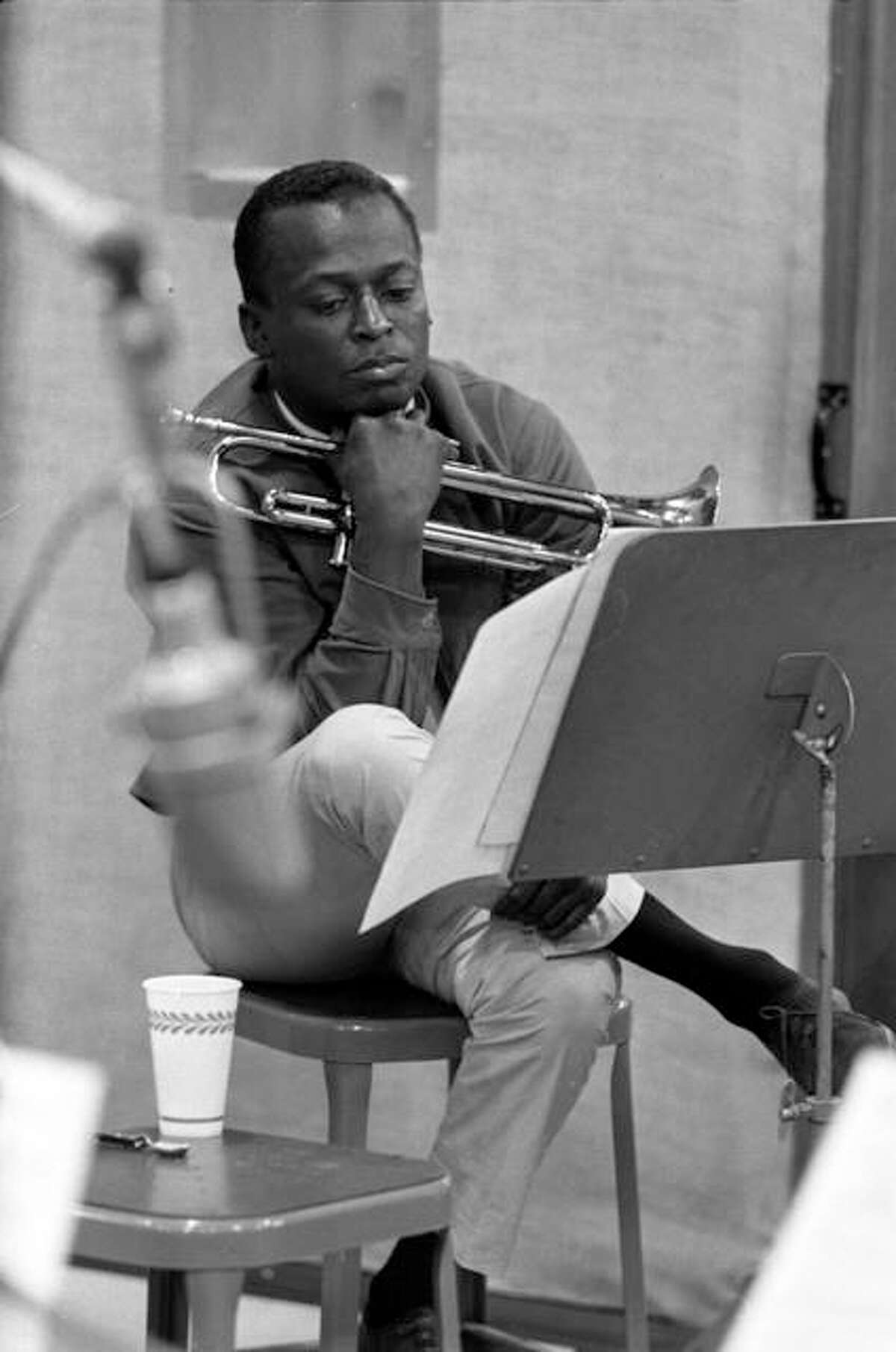 Miles Davis in rehearsal, circa 1960.