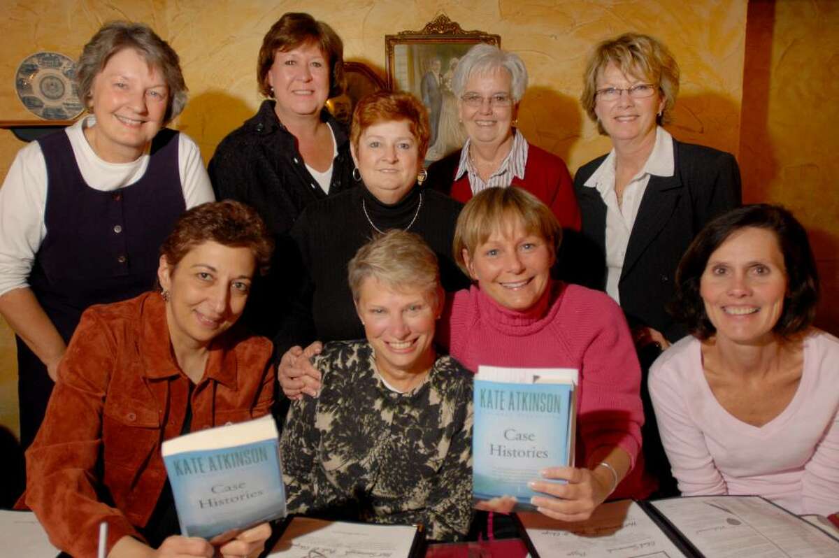 The members of the Albany Memorial Hospital Book Club meet once a month at a restaurant for dinner and to discuss the books they have read. Over the three-year history of the club, they have managed to go to a different eatery each time. Their most recent gathering was at MJ's On The Avenue in Troy. Front row, from left: Terese Seastrum, Beth Woods, Debbie Campagna and Florence Calabucci. Back row, from left: Melissa Miller, Jeanine Coyne, Mary Dundon, Kathy Mosca and Chris Ball. 