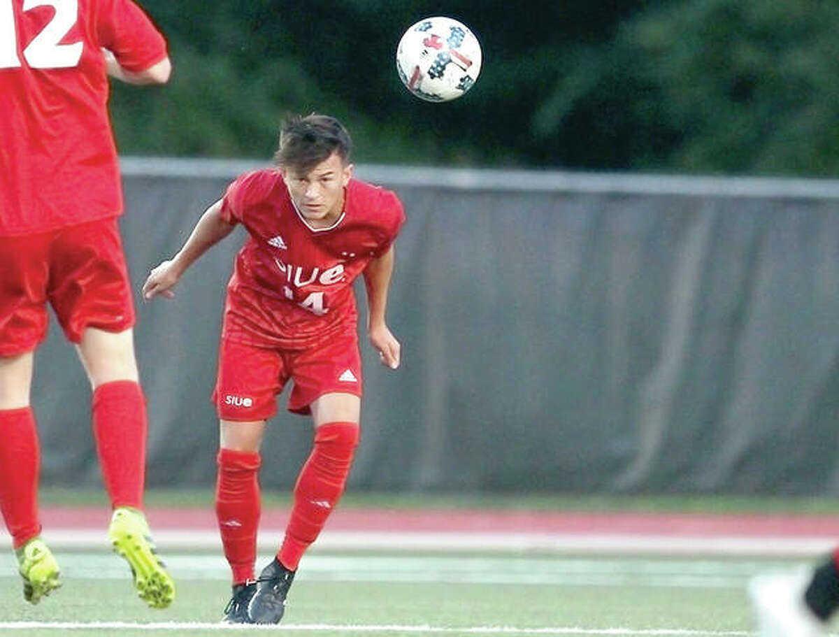 Eric Tejada and his SIUE teammates dropped a 2-1 double-overtime decision to Oral Roberts University Saturday night at Korte Stadium. A shot by Tejada hit off the crossbar in the second half. He is shown in action earlier against Michigan State University.