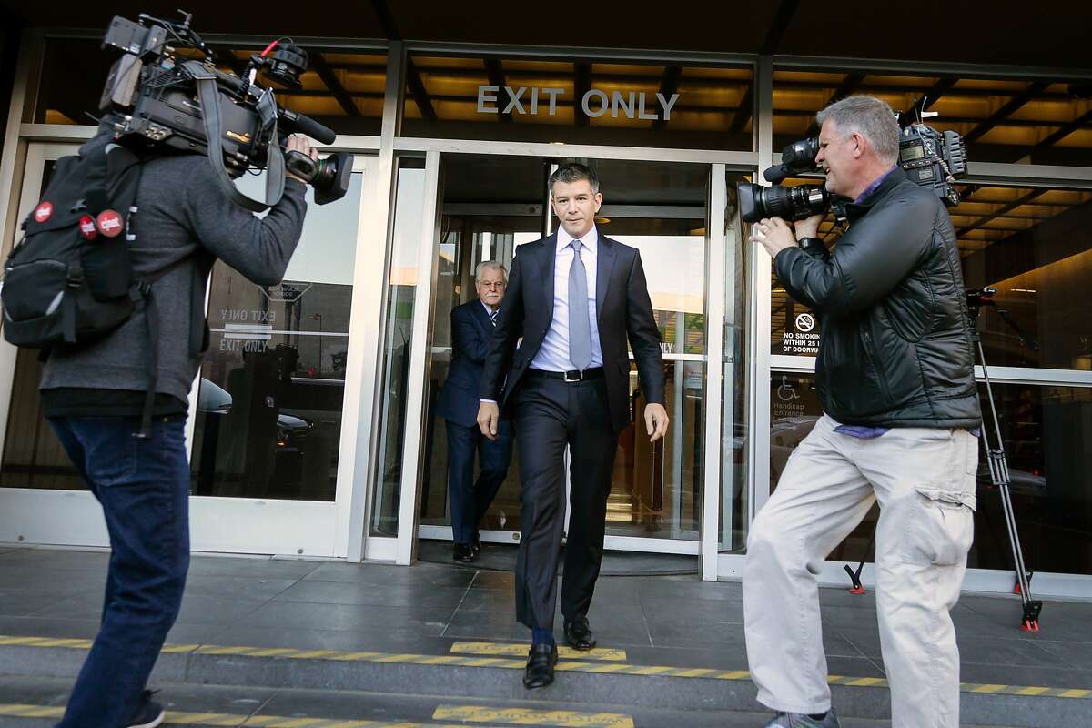 SAN FRANCISCO, CA - FEBRUARY 6: Former Uber CEO Travis Kalanick leaves the Philip Burton Federal Building after testifying on day two of the trial between Waymo and Uber Technologies on February 6, 2018 in San Francisco, California. Waymo, an autonomous car subsidiary owned by Google's parent company Alphabet, has accused Uber of theft of trade secrets relating to its self-driving vehicle development. Waymo alledges one of its former employees, Anthony Levandowski, illegally downloaded 14,000 confidential documents before leaving to start his own self-driving car company, Otto, which was acquired shortly thereafter by Uber for a reported $680 million. (Photo by Elijah Nouvelage/Getty Images)