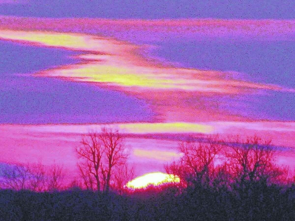Although cold, January has provided some colorfully spectacular sunsets.