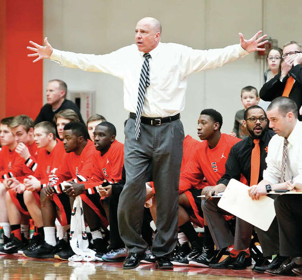 Edwardsville coach Mike Waldo begins enters his 36th season as a head coach and his 31st at Edwardsville with a career record of 709-257.