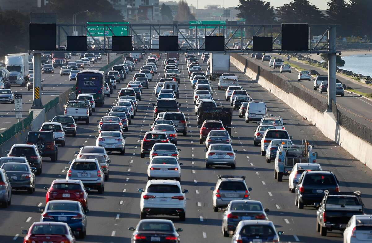 Commuters on Interstate 80. A new poll shows most Bay Area voters are in favor of new housing production -- as long as it doesn't make traffic worse.