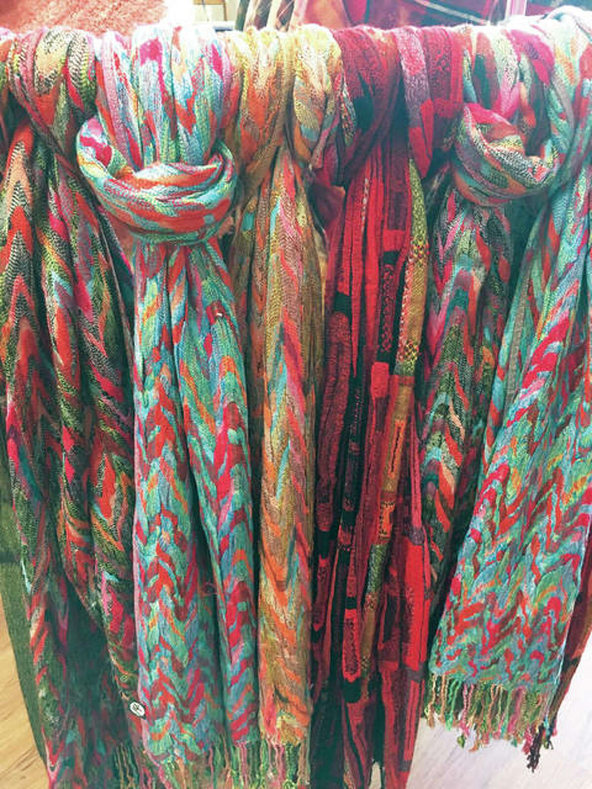 Wood River’s Country Meadows carries stylish woven scarves, faux fur ponchos and much more.