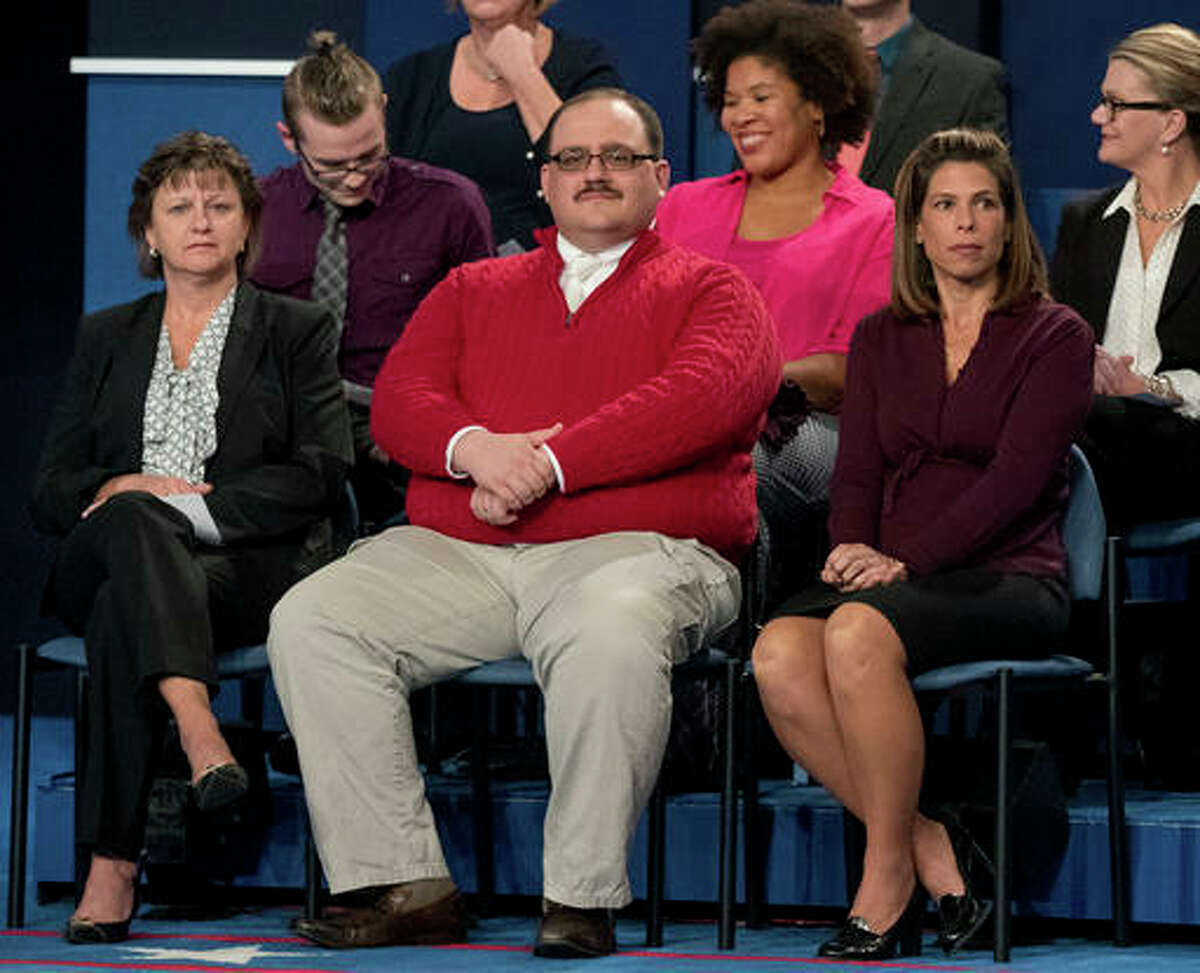 Kenneth Bone sits in the audience before the start of the second presidential debate at Washington University in St. Louis. Bone answered questions on Reddit late Thursday and early Friday. Bone included his Reddit username in a Twitter post announcing the session. Those who looked up the name found Bone has shared his thoughts on everything from images of a pregnant woman in a bikini to the increased “sexual satisfaction” he found after undergoing a vasectomy.