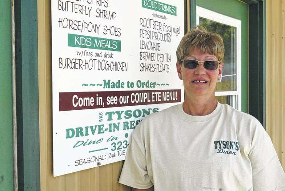 Susan Campbell stands outside Tyson’s Diner, which she plans to open in the next few weeks in Beardstown.