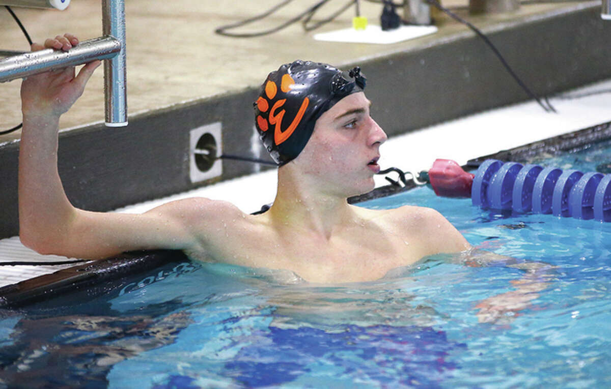 Edwardsville swimmer Brian Baggette had a pair of wins in Thursday’ season opening home victory over O’Fallon. He the 200-yard freestyle and 500 freestyle.