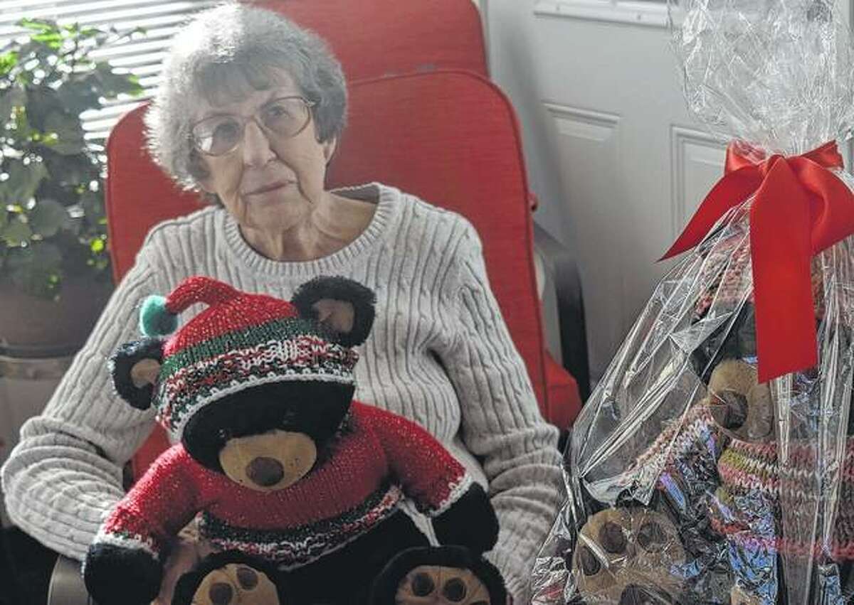 Barb Newman has spent the past year creating sweaters and hats for 44 bears she will donate to Toys for Tots and Passavant Area Hospital.
