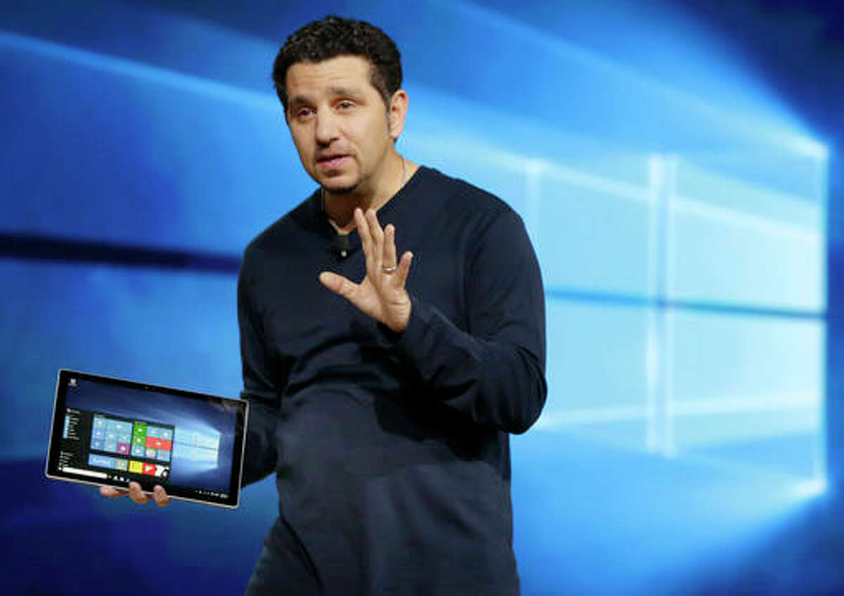 In this Tuesday, Oct. 6, 2015, file photo, Panos Panay, Microsoft’s vice president for Surface Computing, talks about the new Surface Pro 4 tablet during a presentation in New York. Tablets may never be the consumer sensation they once were, but they are finding new life among professionals. Microsoft made a bet on this market with the Surface business. Now, Apple is expanding that push with a second iPad Pro model, while Samsung launched its own. These new tablets, with higher price tags, appeal to people looking for productivity.