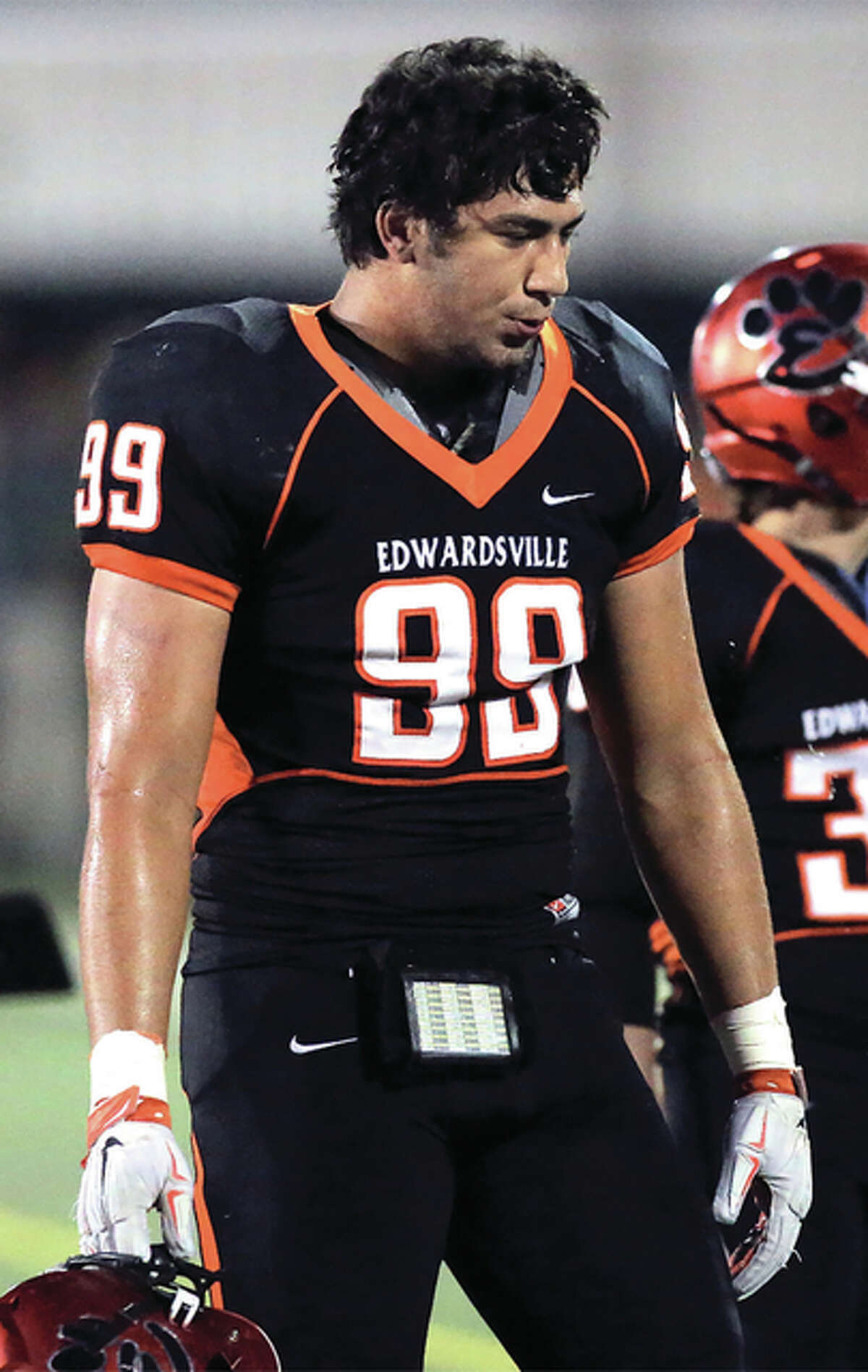 A.J. Epenesa (Edwardsville)  Football helmets, Edwardsville, Football