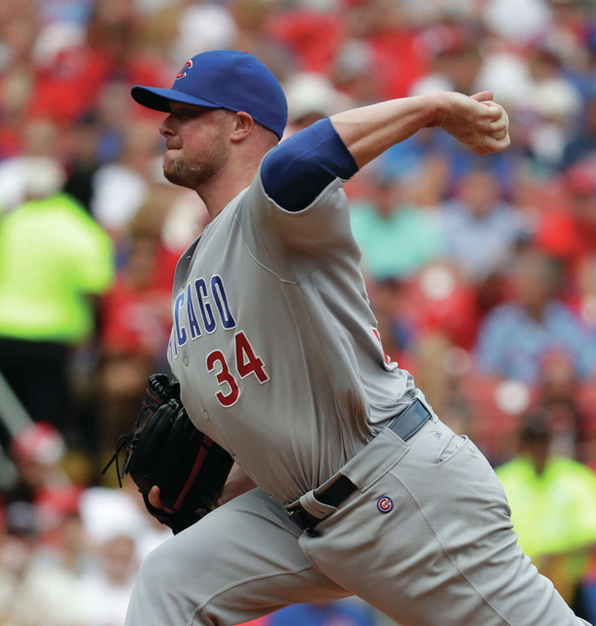 FILE — Jon Lester pitched for the Cardinals for half a season in 2021. He announced his retirement Jan. 12