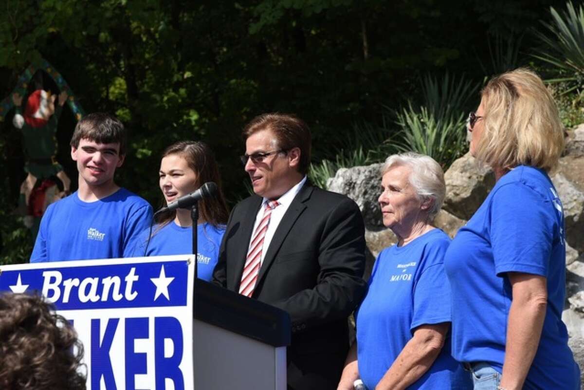 In his 30-minute speech Saturday at Rock Spring Park, Alton Mayor Brant Walker highlighted some of the accomplishments his administration has made in the past three years, including the continued success of the Liberty Bank Alton Amphitheater, and improvements at city parks.