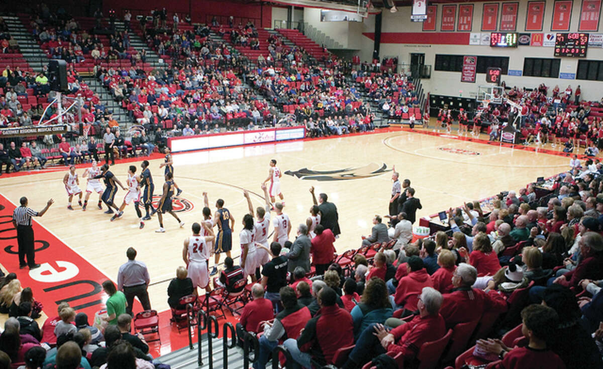 Fans take in an SIU Edwardsville basketball game last season. The school announced Monday that 10 home games this season will be telecast live from the Vadalabene Center, eight of them on Fox Sports Midwest.
