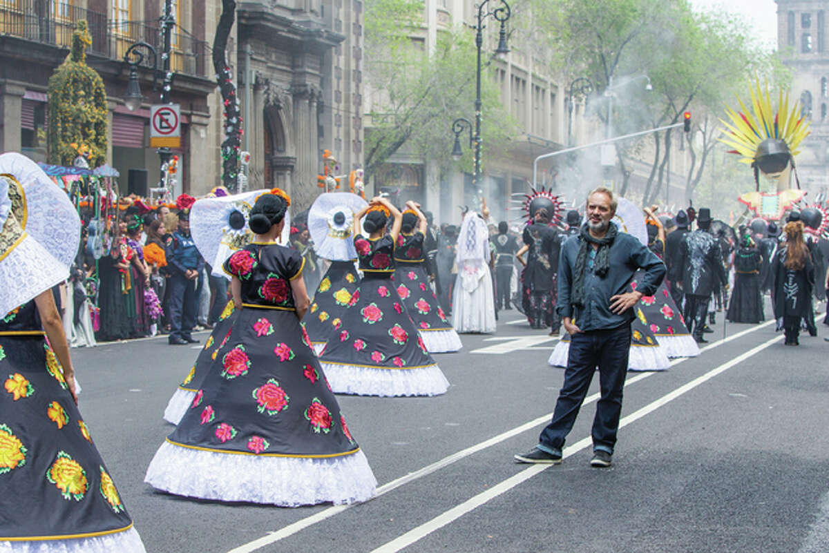 Director Sam Mendes on location in Mexico City shooting the opening sequence of Metro-Goldwyn-Mayer Pictures/Columbia Pictures/EON Productions’ action adventure Spectre.