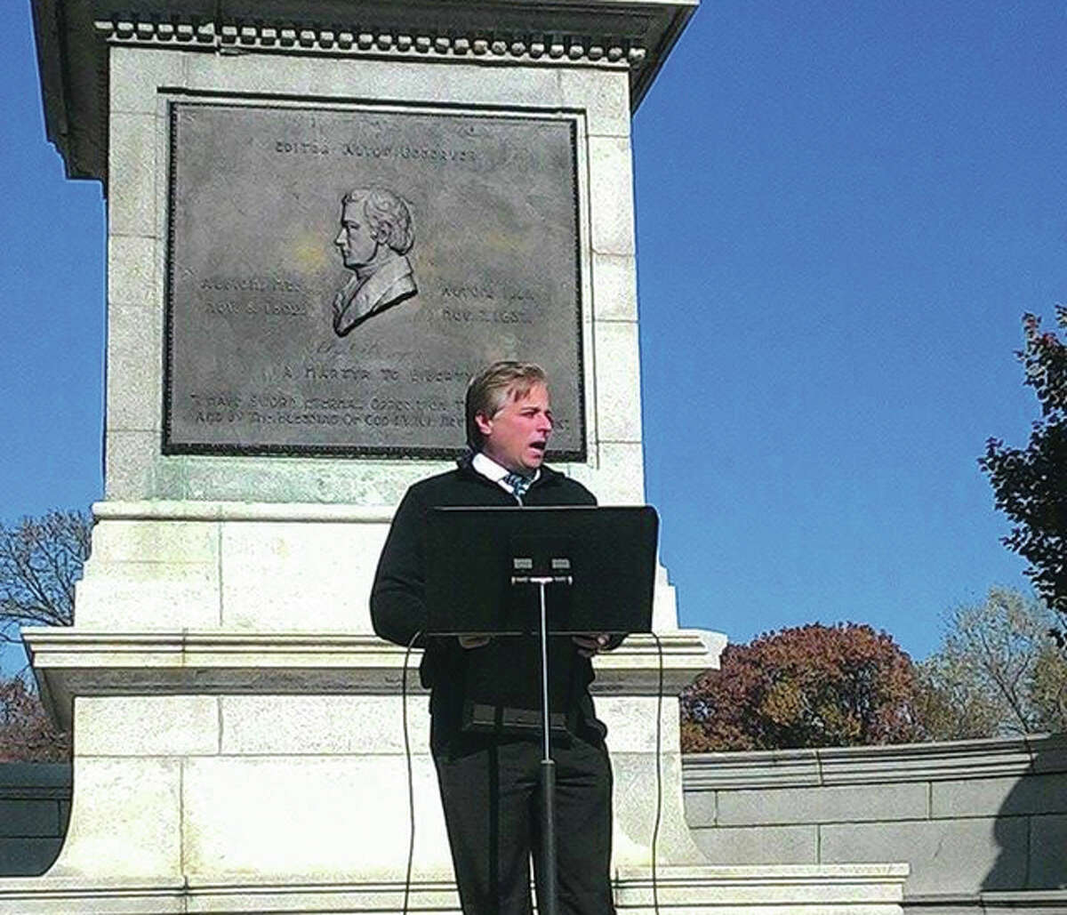 Alton Mayor Brant Walker proclaimed Nov. 9, 2015, Lovejoy Day in Alton to commemorate the birth of slain abolitionist Elijah P. Lovejoy, who was killed by an angry mob in Alton on Nov. 7, 1837. Cory Davenport | The Telegraph