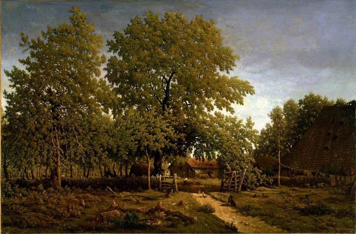 "Farm in the Landes (House of the Garde)," painted between 1844 and 1867, by Pierre ?ienne Th?dore Rousseau Oil on canvas, 25 1/2 x 39 in. (Sterling and Francine Clark Art Institute, Williamstown, Massachusetts)