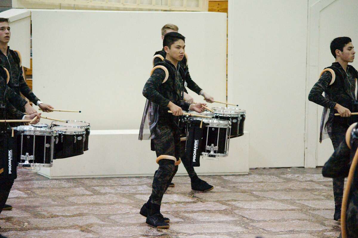 Members of the Clear Brook Indoor Drumline perform during the TCGC indoor percussion competition at Pasadena Memorial High School Saturday, Feb 10.