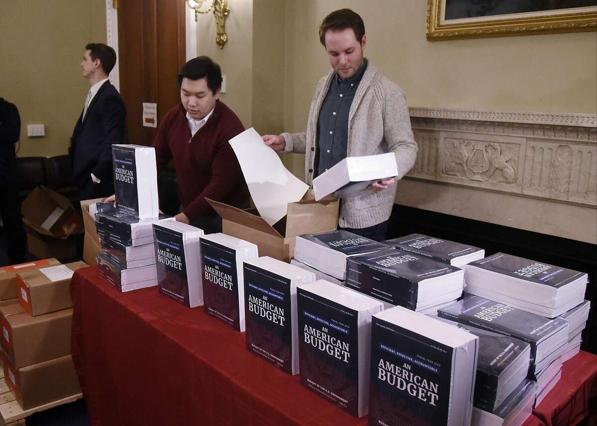 President Donald Trump's fiscal year 2019 budget proposals are being delivered to the House Budget Committee on Monday, February 12, 2018 at the Longworth building on Capitol Hill in Washington, D.C. (Olivier Douliery/Abaca Press/TNS)