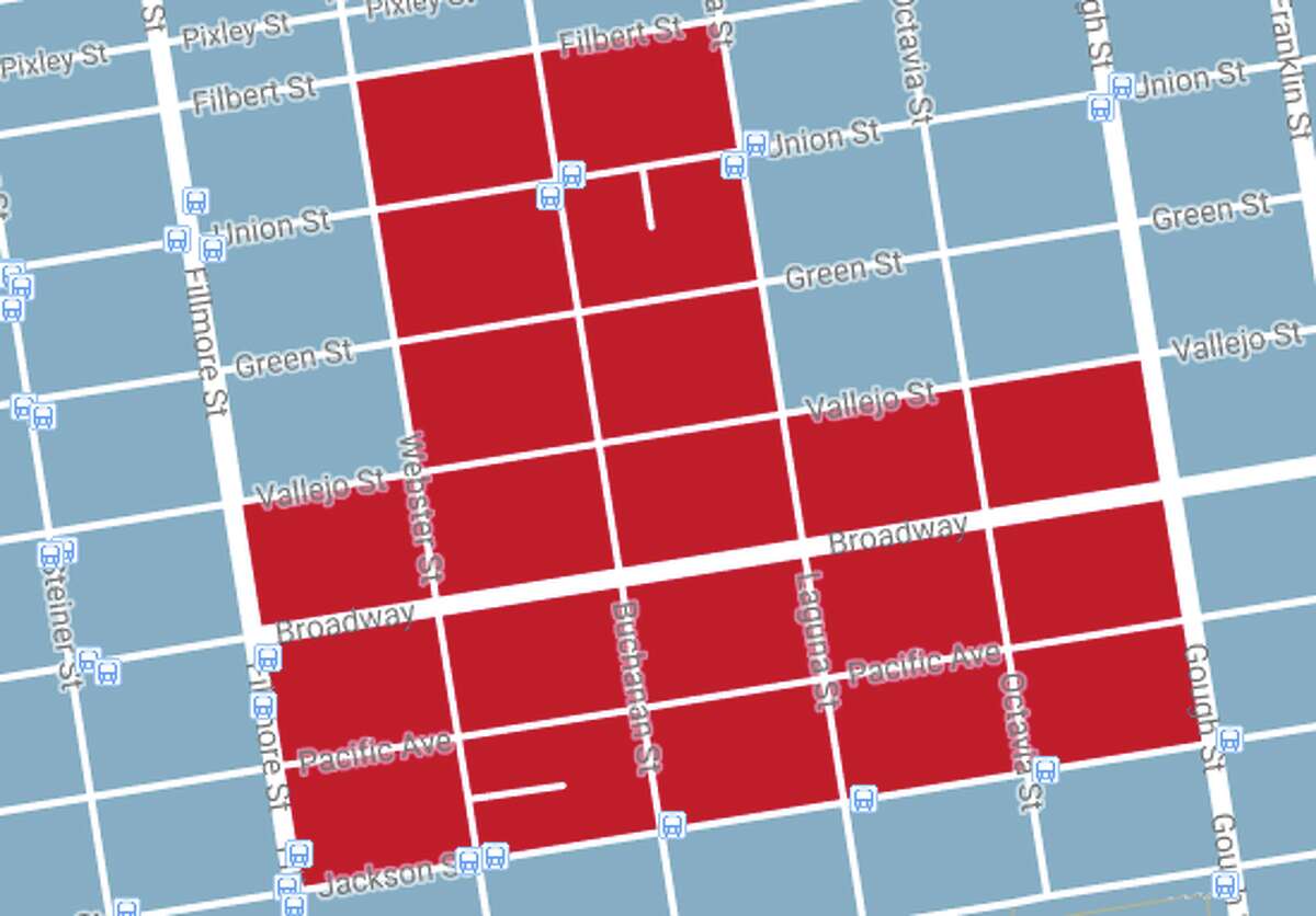 Pacific Heights "transit gap" neighborhood, according to the nonprofit AllTransit's "Gap Finder" tool.