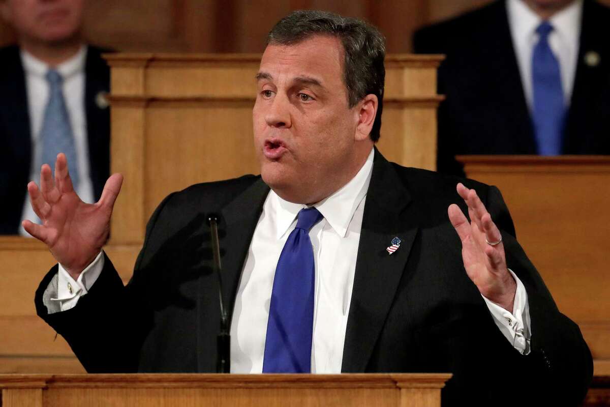 New Jersey Gov. Chris Christie delivers his final state of the state address last month at the Statehouse in Trenton. ﻿