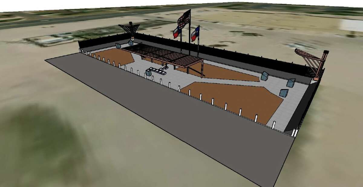 These artist renderings illustrate the veterans memorial that is proposed for a site near the Midland County Annex.