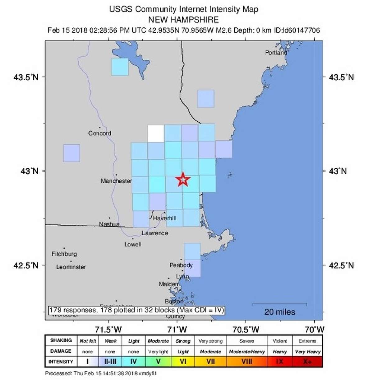 Minor earthquake hits New England