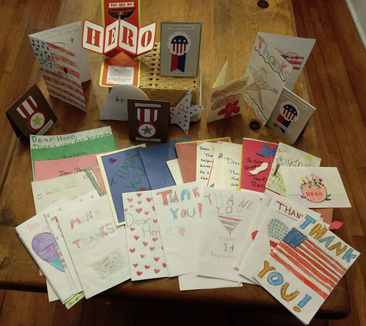 The Norwalk Historical Society mailed dozens of letters and cards to the nonprofit group, Operation Gratitude, which will distribute them as part of care packages to first responders throughout the country.