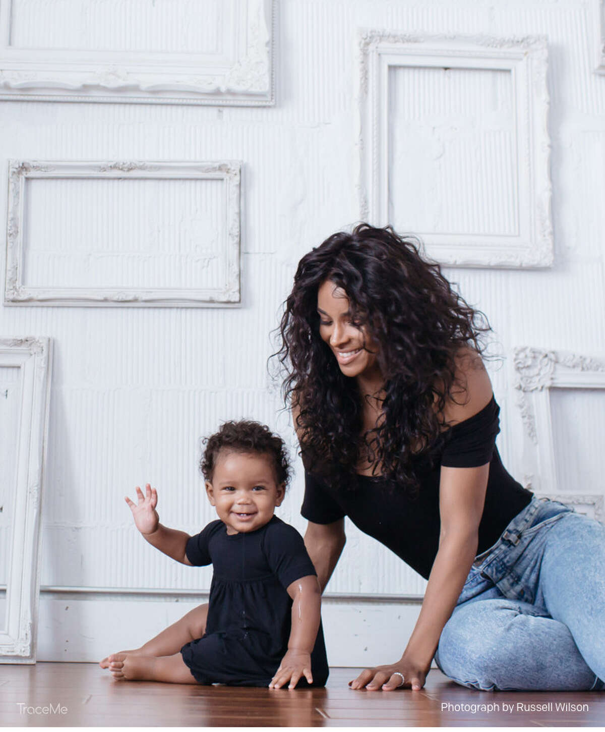 Ciara and Russell Wilson posted the first photos of Sienna Princess Wilson to TraceMe, the app Russell Wilson started. The post also included a letter from Ciara to Sienna, a video of the two, and an audio version of the letter.