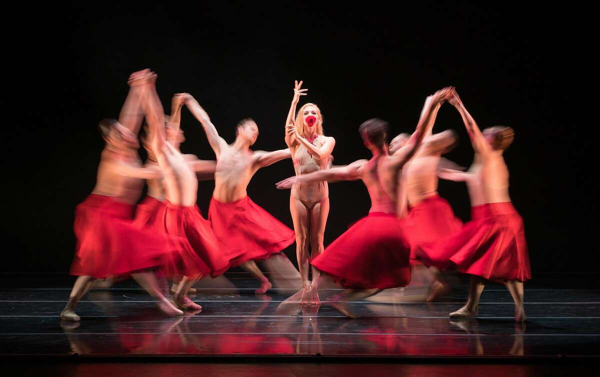 Smuin dancer Erica Felsch (center) and the Smuin company in Annabelle Lopez Ochoa's "Requiem for a Rose," presented as part of Smuin's "Dance Series 01." Photo: Keith Sutter