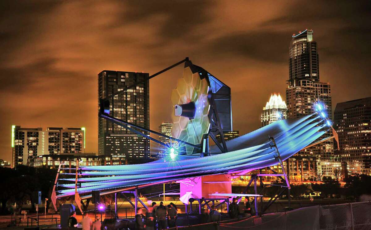A full-size model of the James Webb Space Telescope seen in Austin during the South by Southwest festival in 2013.