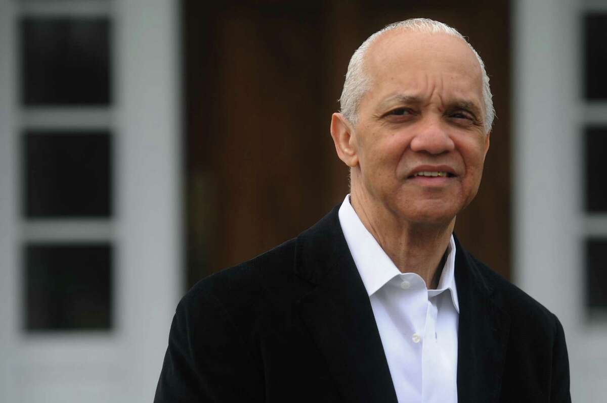 Philanthropist Noel Hord poses for a photo outside his Danbury, Conn. home on April 20, 2013. Hord began the The Hord Foundation, Inc., with his late, first wife Cora in 1993. The foundation provides qualified African-American youth and adults with scholarships for post-secondary education.