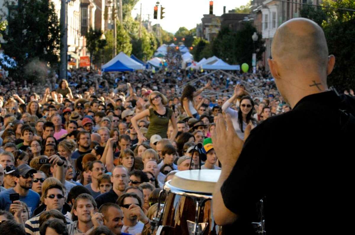 Moby performs during LarkFest 2009 in Albany. (Michael P. Farrell / Times Union )