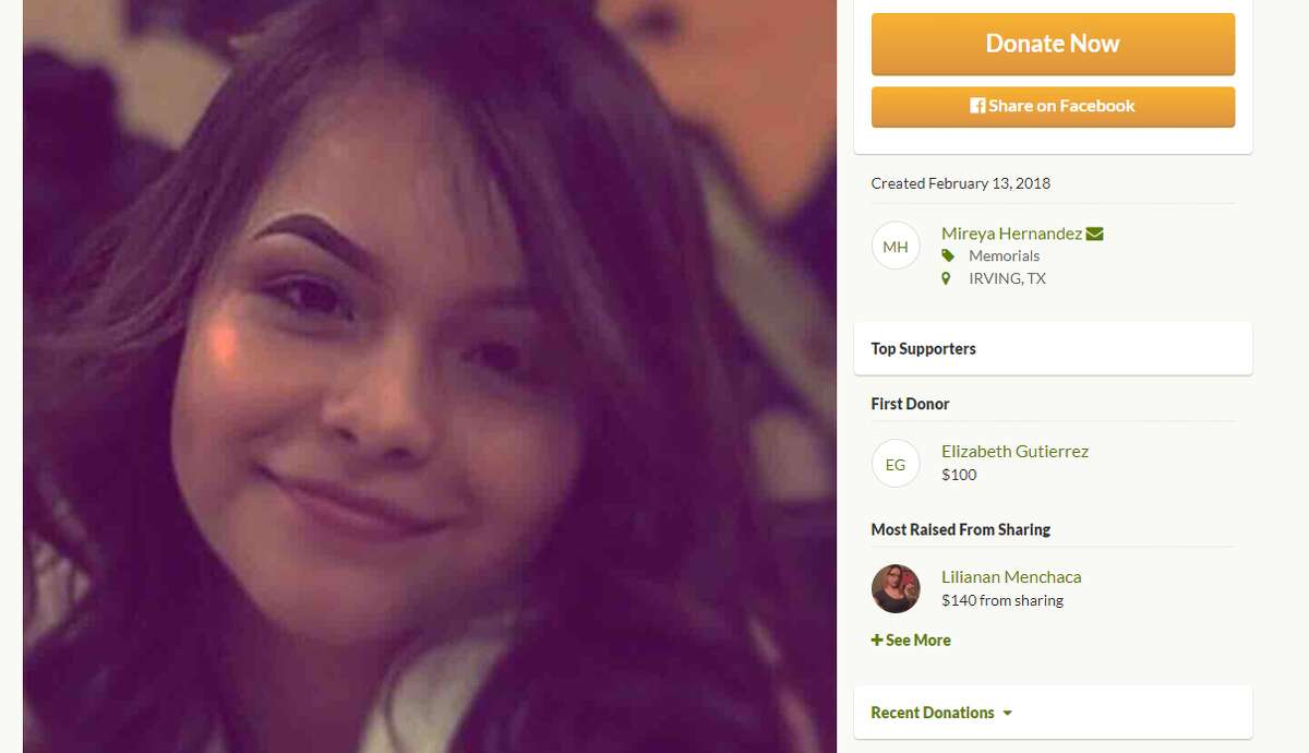 Dallas teen, Natalie Hernandez was killed in an apparent drive-by shooting on Monday, Feb. 12, 2018. Her aunt set up a GoFundMe in an effort to raise money for funeral costs. Photo: GoFundMe Page