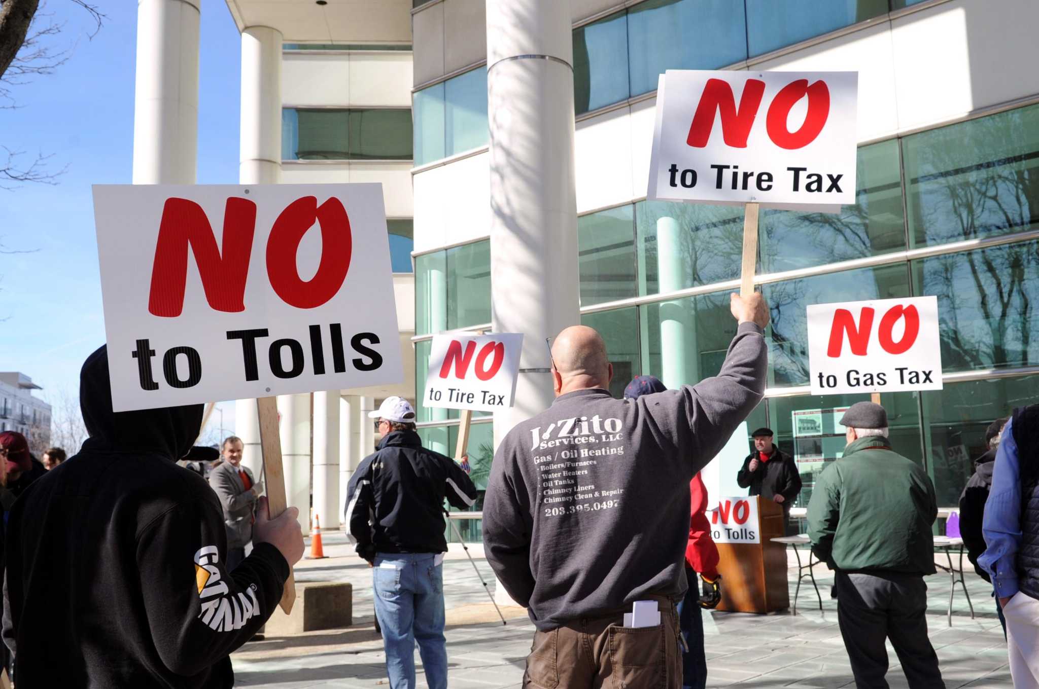 Business owners hold Stamford protest against proposed state taxes