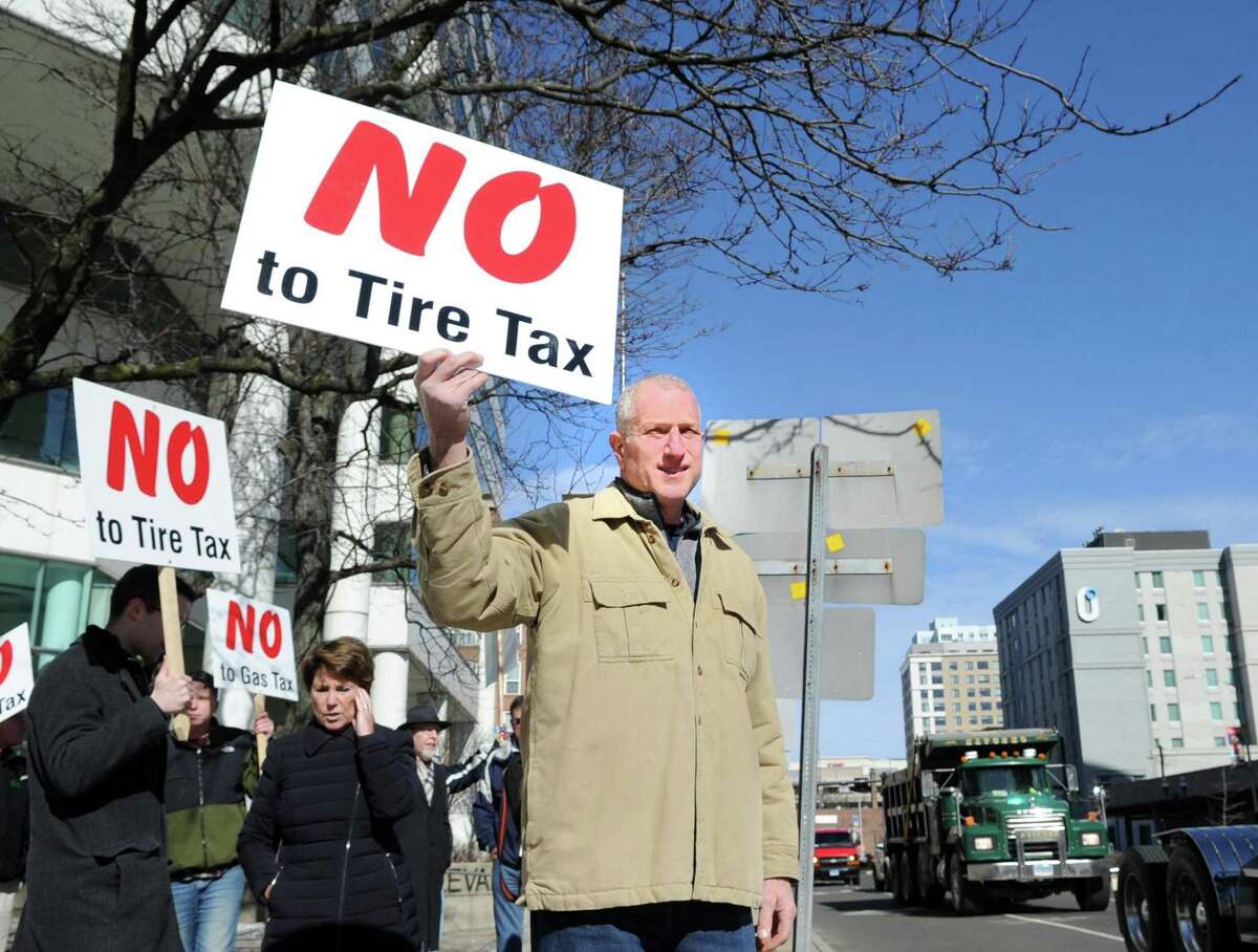 Business owners hold Stamford protest against proposed state taxes